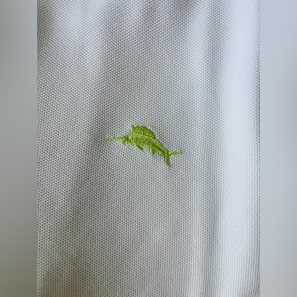 Tommy Bahama Emfielder Supima White Tech Polo Shirt Size 3XT - Picture 3 of 4